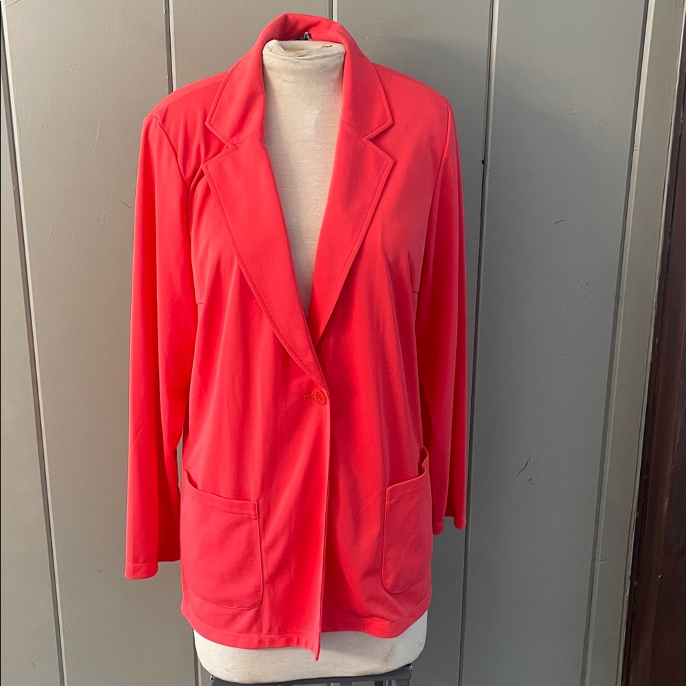 The Look by Randolph Duke Vintage Blazer Jacket Coral Orange Women’s 1X